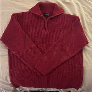 Structure Men's Half-Zip Sweater in Deep Burgundy